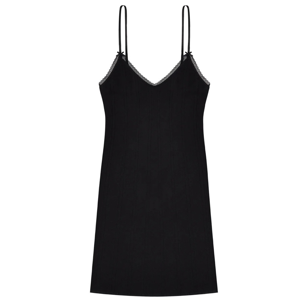 Coucou intimates the cami slip in black pointelle size M NWOT